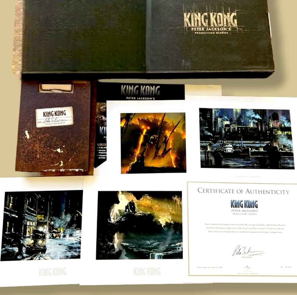 King Kong Peter Jackson's Production Diaries 2 DVD set, Memoir & art prints.